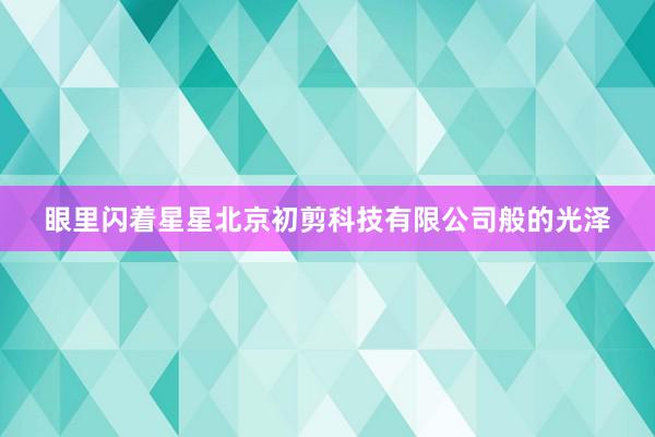眼里闪着星星北京初剪科技有限公司般的光泽