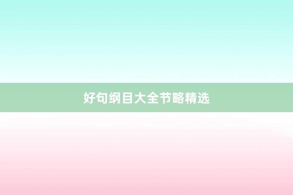 好句纲目大全节略精选